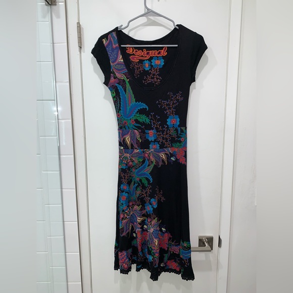 SOLD Desigual tricot floral print vintage dress - Picture 2 of 11